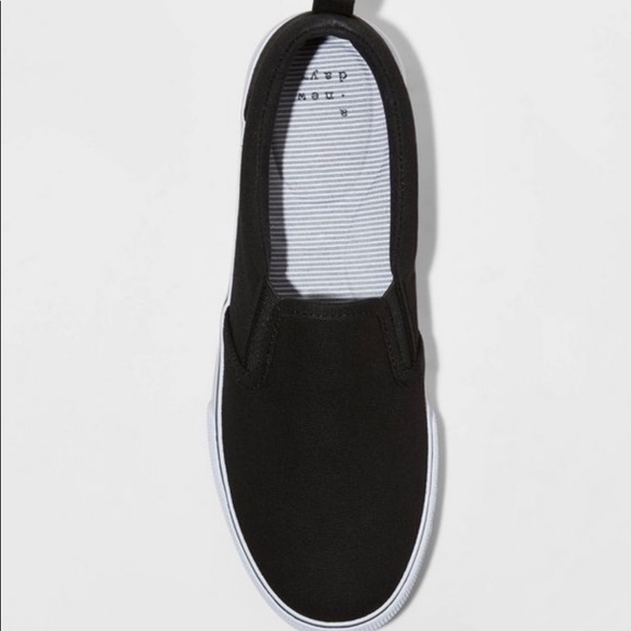 NWT A new day black and white slip on sneakers - Picture 3 of 5